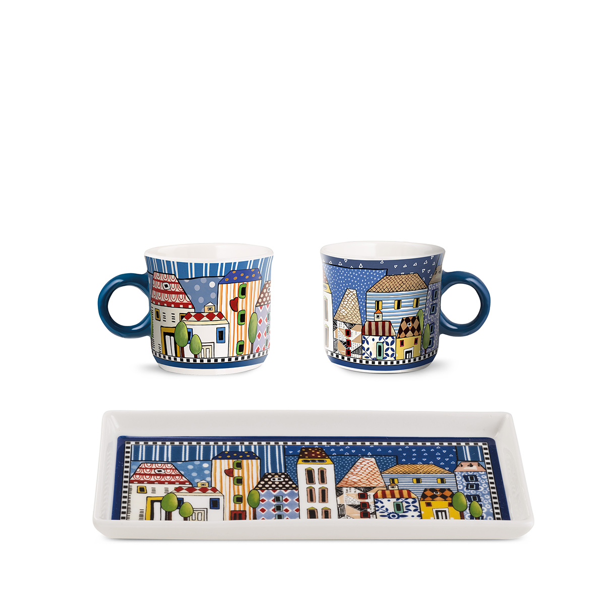 coppia mini mug con vassoio