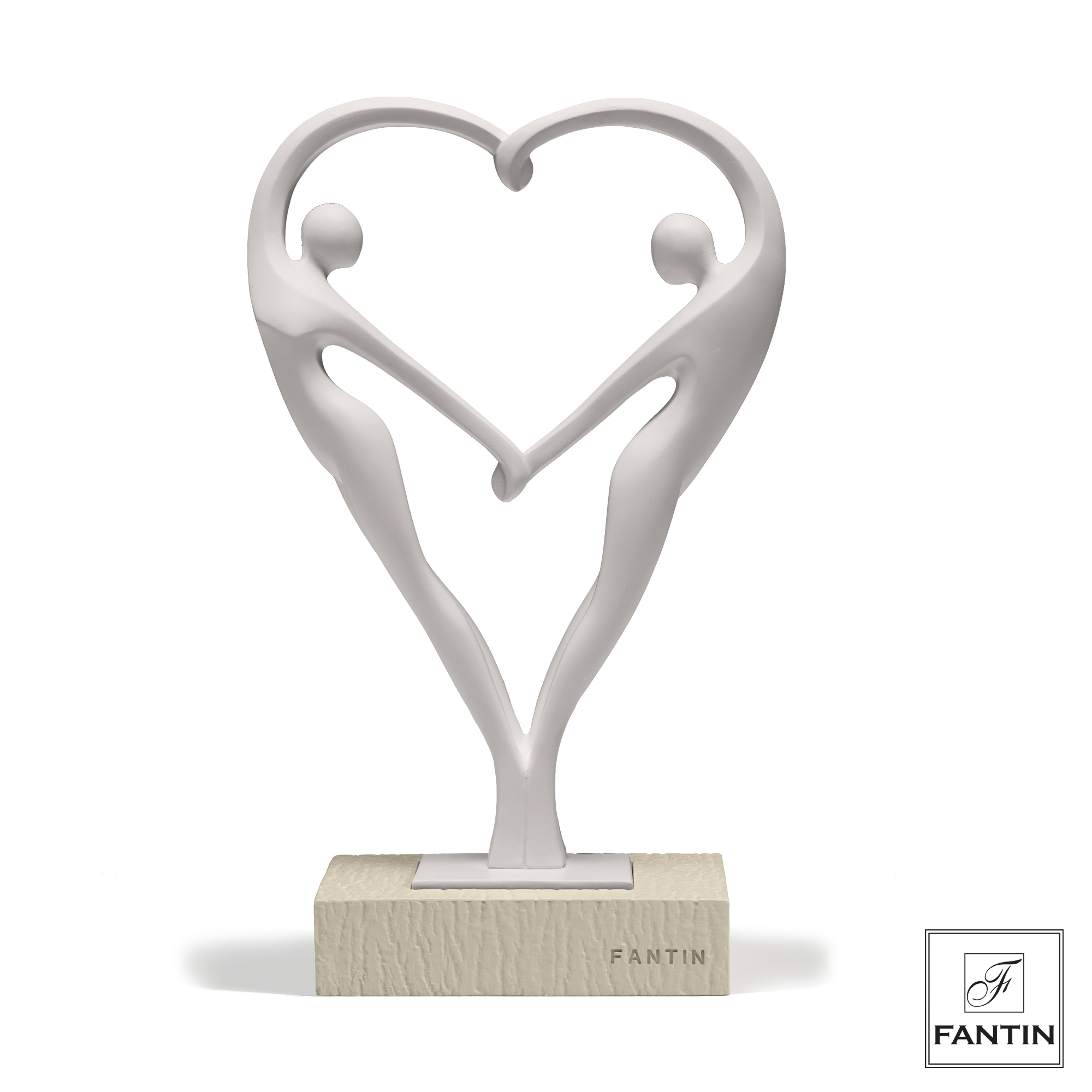 Statua innamorati cuore in due dimensioni – Fantin Argenti